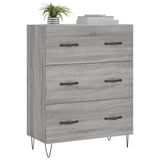 Vidaxl dressoir 69,5x34x90 cm bewerkt hout grijs sonoma eikenkleurig