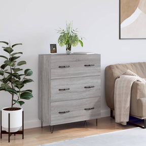 Vidaxl dressoir 69,5x34x90 cm bewerkt hout grijs sonoma eikenkleurig