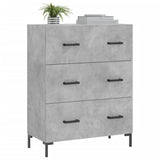 Vidaxl dressoir 69,5x34x90 cm bewerkt hout betongrijs