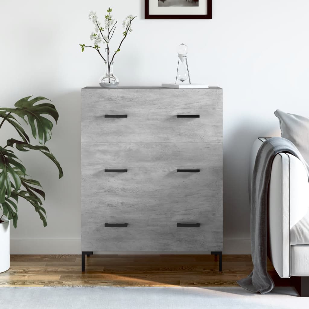 Vidaxl dressoir 69,5x34x90 cm bewerkt hout betongrijs