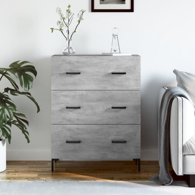 Vidaxl dressoir 69,5x34x90 cm bewerkt hout betongrijs