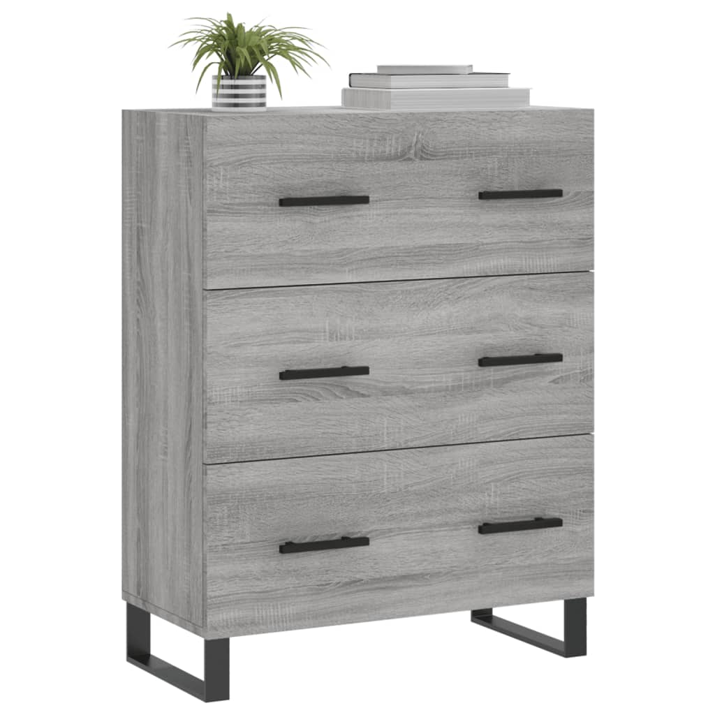 Vidaxl dressoir 69,5x34x90 cm bewerkt hout grijs sonoma eikenkleurig