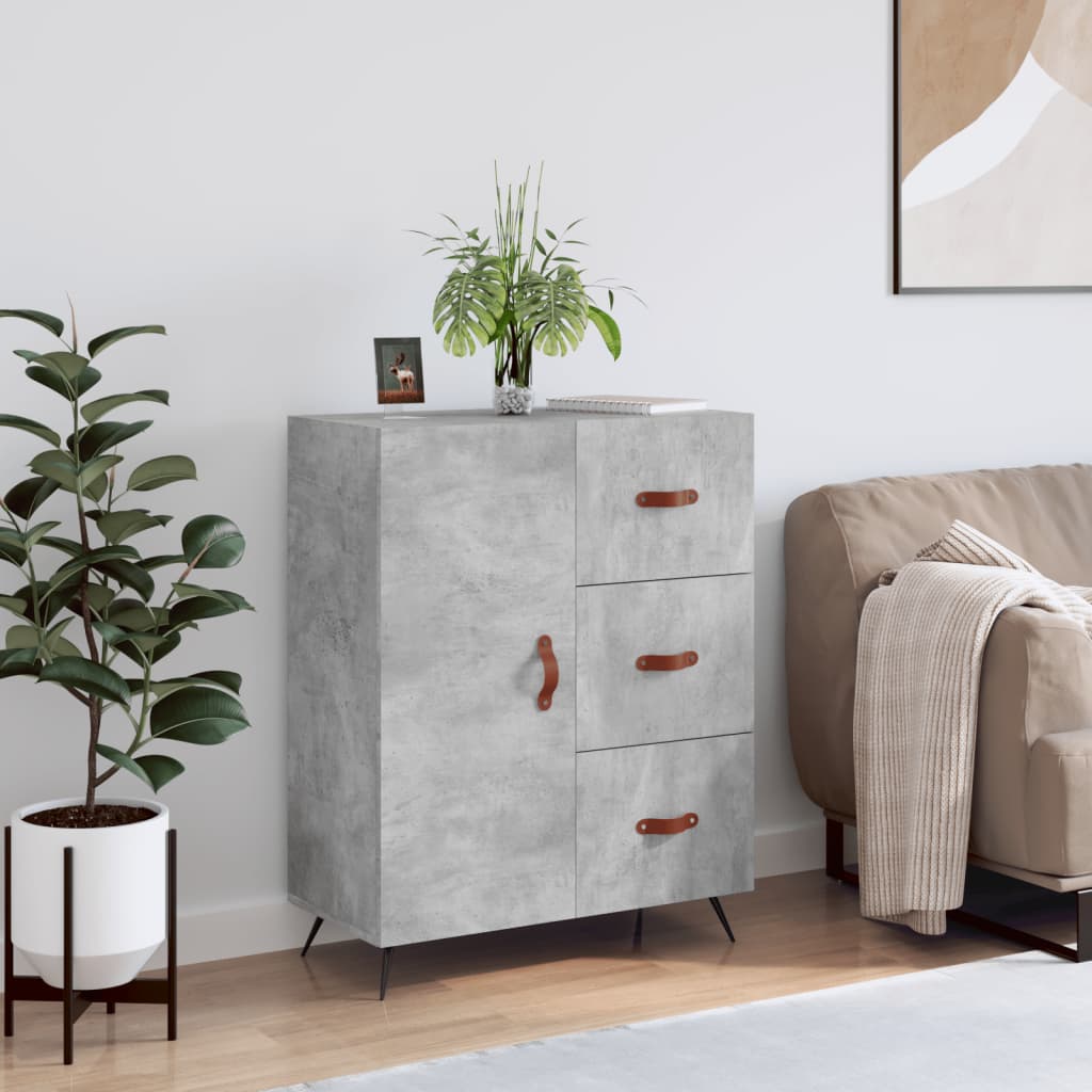 Vidaxl dressoir 69,5x34x90 cm bewerkt hout betongrijs
