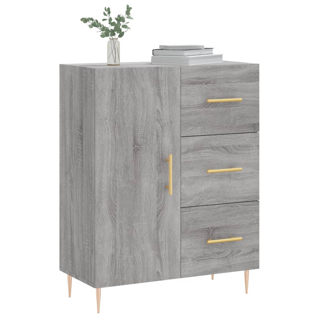 Vidaxl dressoir 69,5x34x90 cm bewerkt hout grijs sonoma eikenkleurig