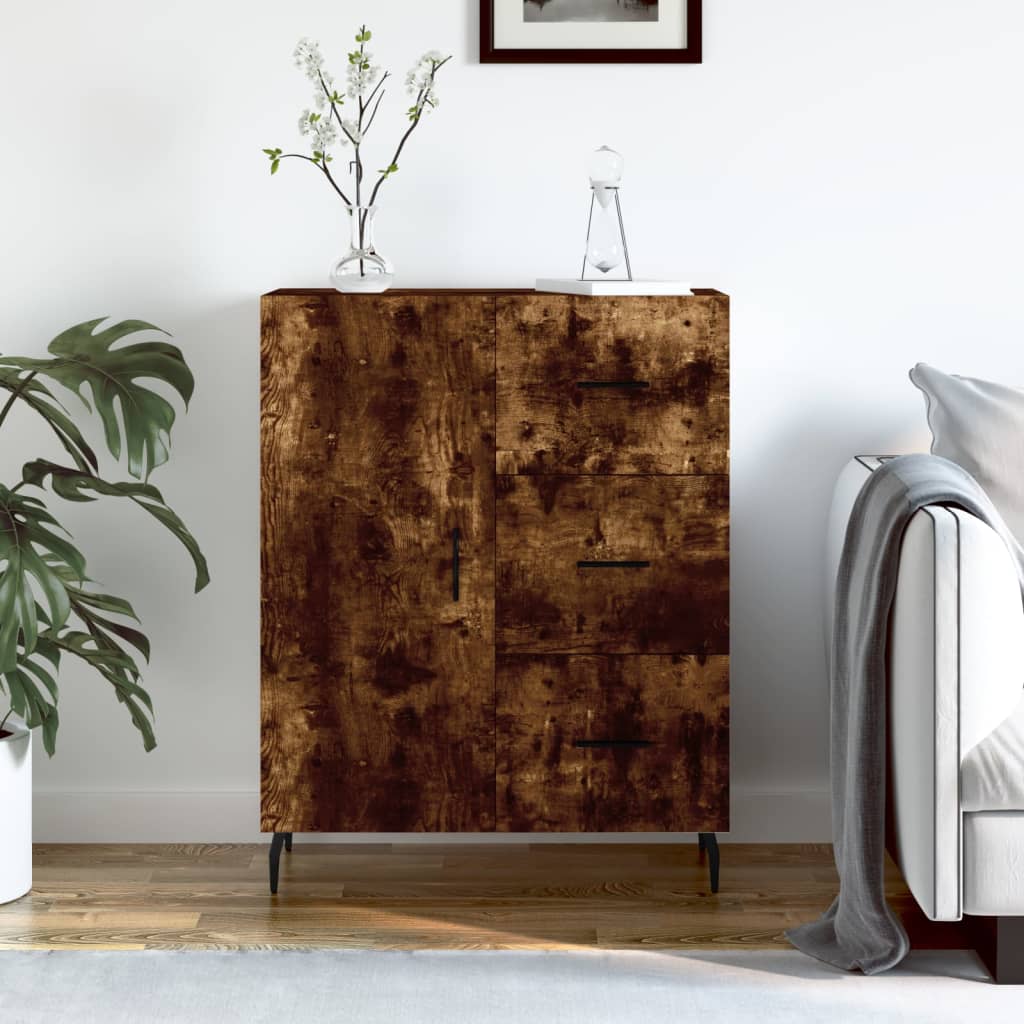 Vidaxl dressoir 69,5x34x90 cm bewerkt hout gerookt eikenkleurig