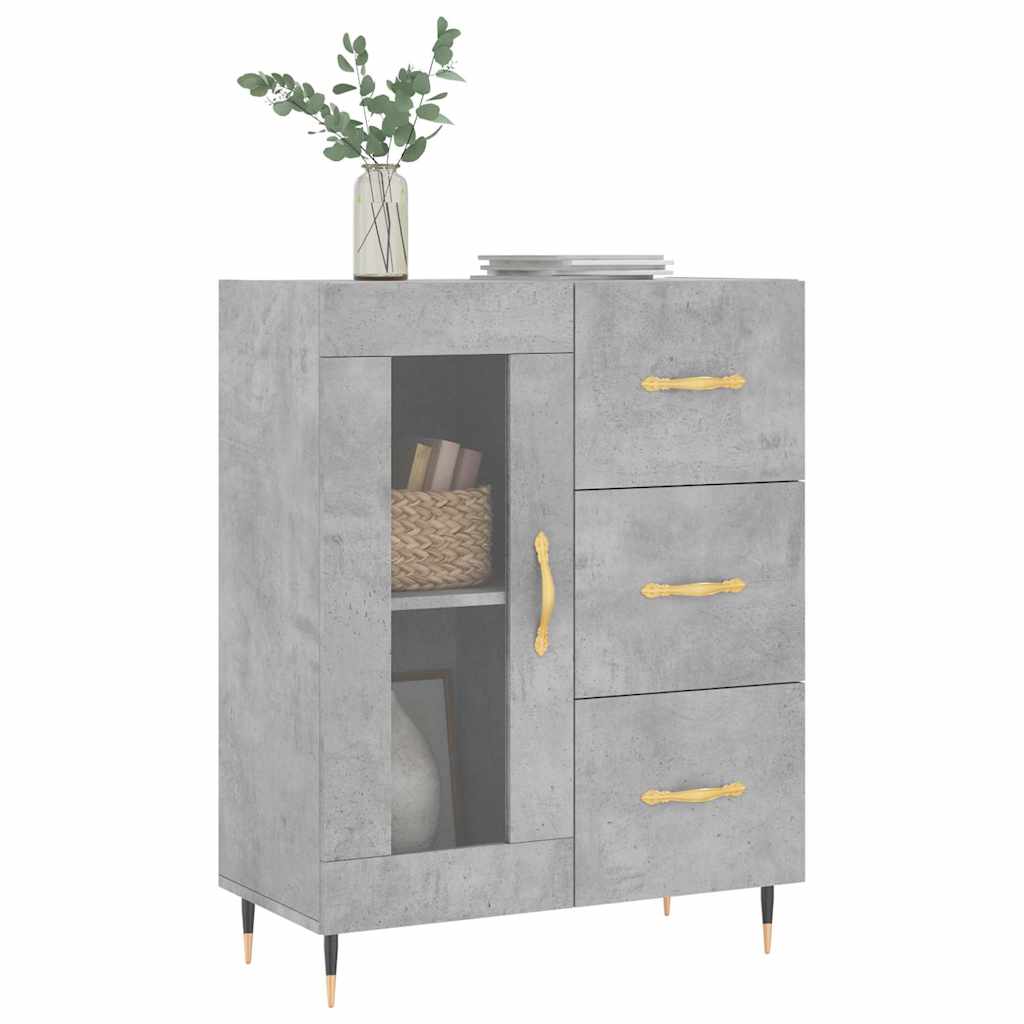 Vidaxl dressoir 69,5x34x90 cm bewerkt hout betongrijs