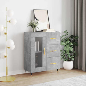 Vidaxl dressoir 69,5x34x90 cm bewerkt hout betongrijs