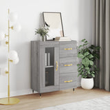 Vidaxl dressoir 69,5x34x90 cm bewerkt hout grijs sonoma eikenkleurig