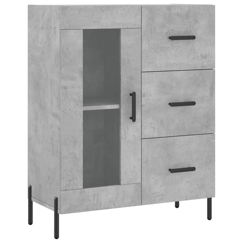 Vidaxl dressoir 69,5x34x90 cm bewerkt hout betongrijs