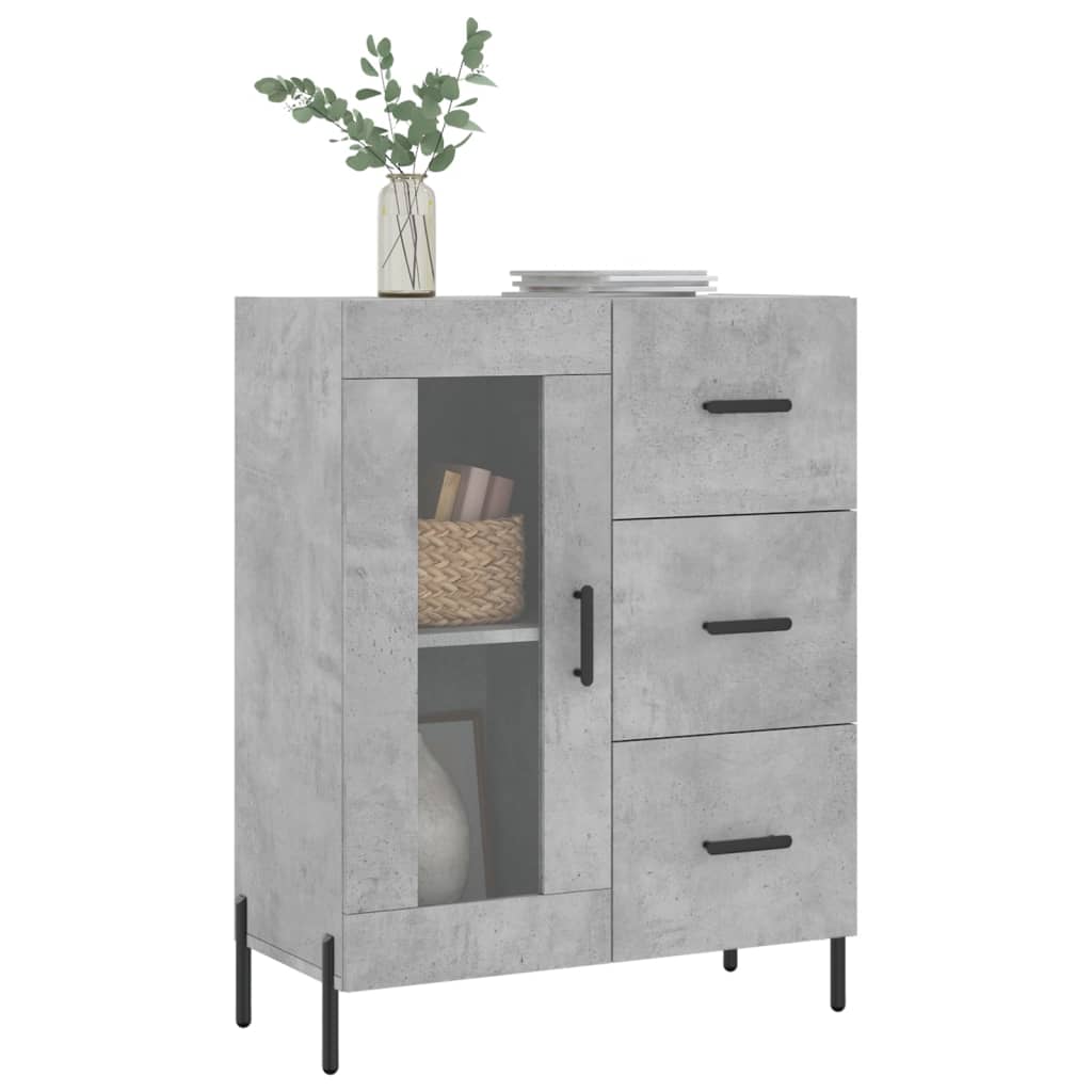 Vidaxl dressoir 69,5x34x90 cm bewerkt hout betongrijs