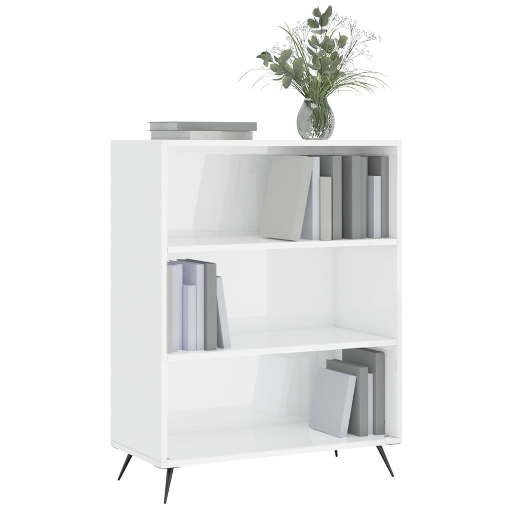 Vidaxl boekenkast 69,5x32,5x90 cm bewerkt hout hoogglans wit
