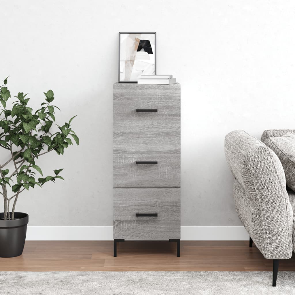 Vidaxl dressoir 34,5x34x90 cm bewerkt hout grijs sonoma eikenkleurig