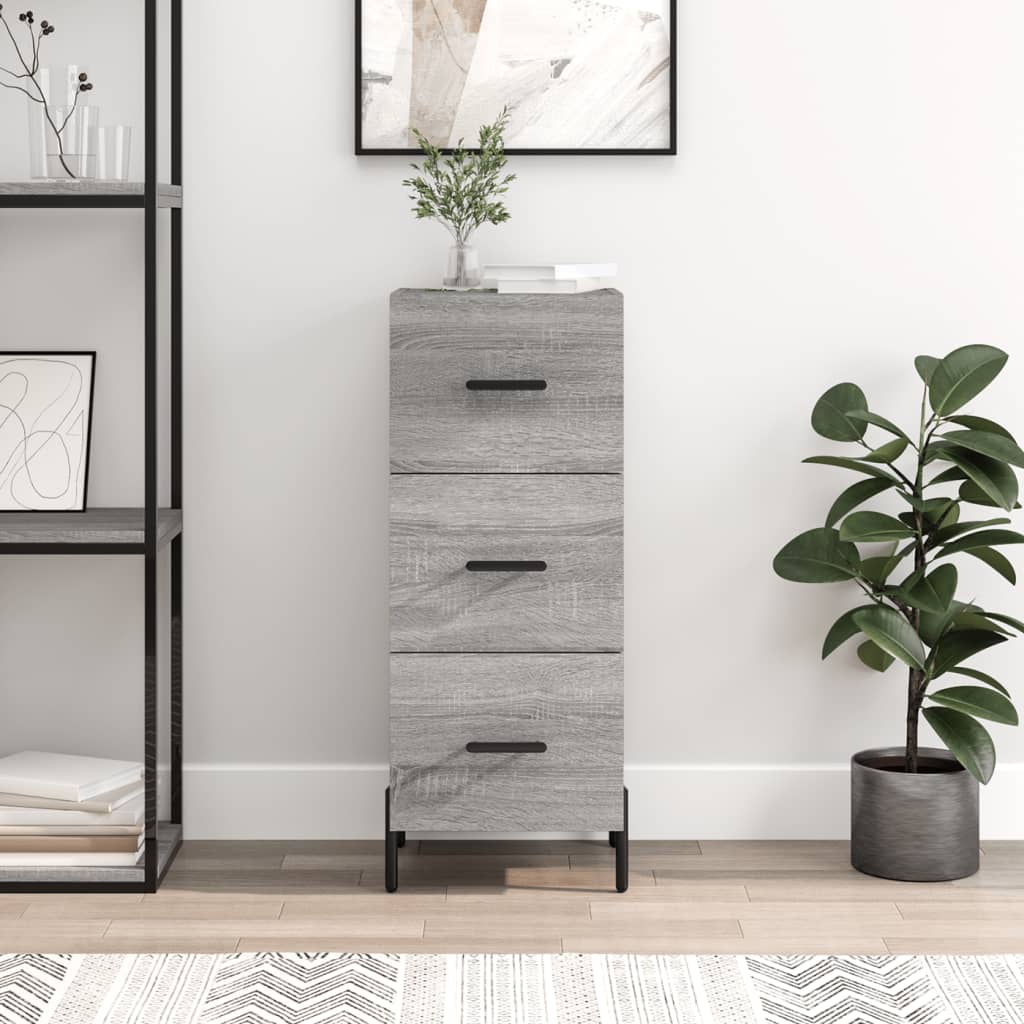 Vidaxl dressoir 34,5x34x90 cm bewerkt hout grijs sonoma eikenkleurig