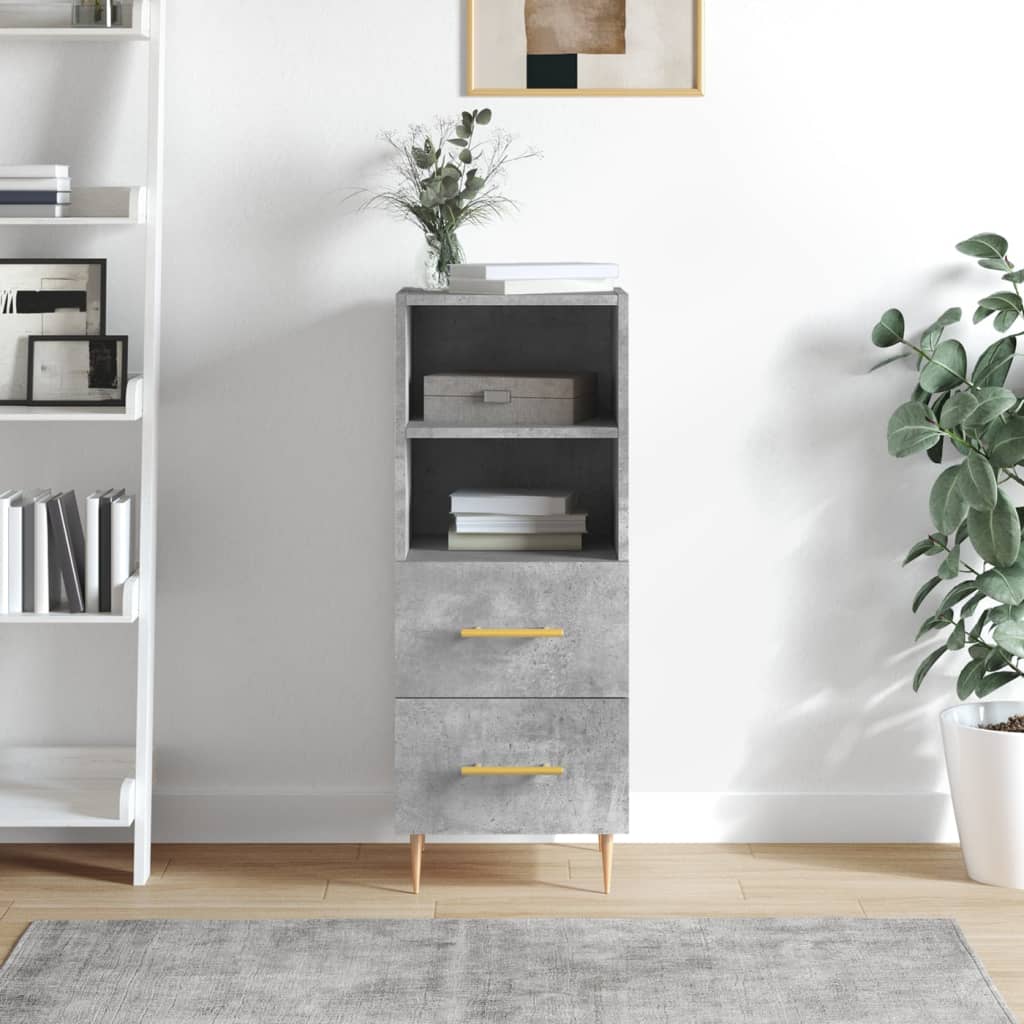 Vidaxl dressoir 34,5x34x90 cm bewerkt hout betongrijs