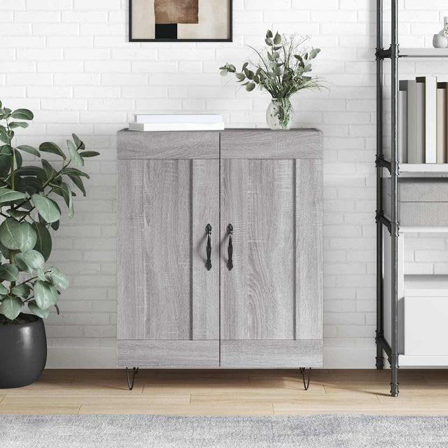 Vidaxl dressoir 69,5x34x90 cm bewerkt hout grijs sonoma eikenkleurig