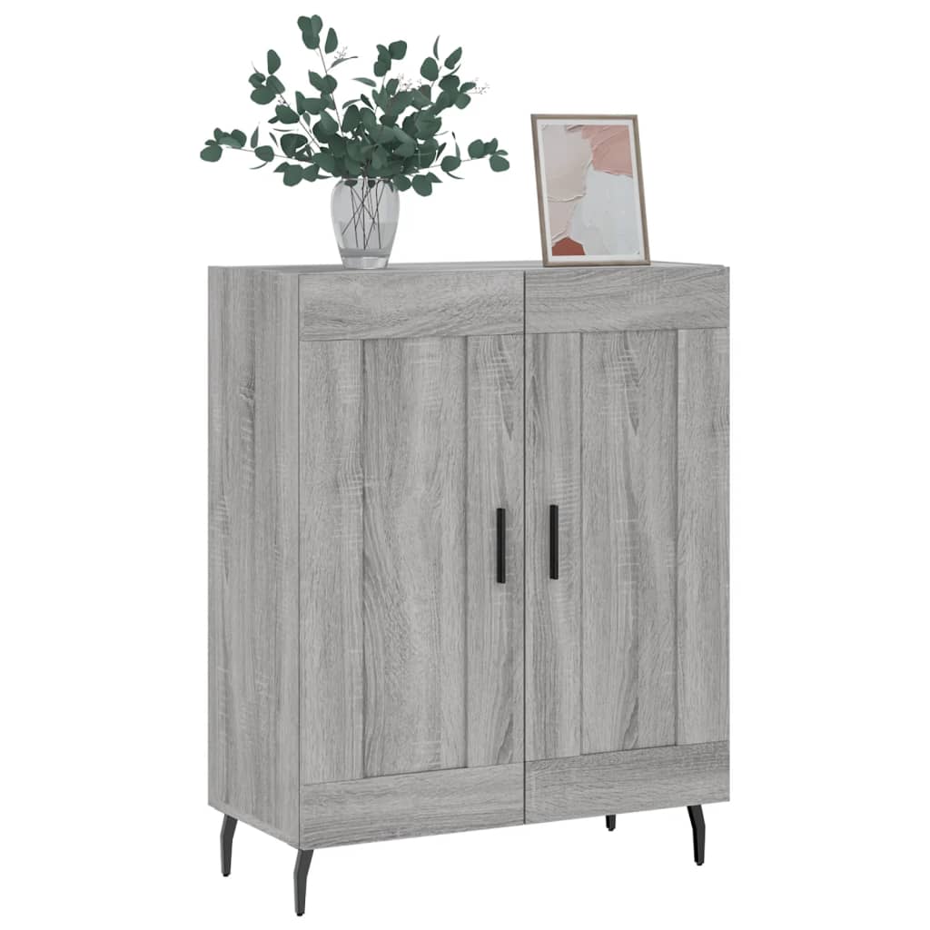 Vidaxl dressoir 69,5x34x90 cm bewerkt hout grijs sonoma eikenkleurig