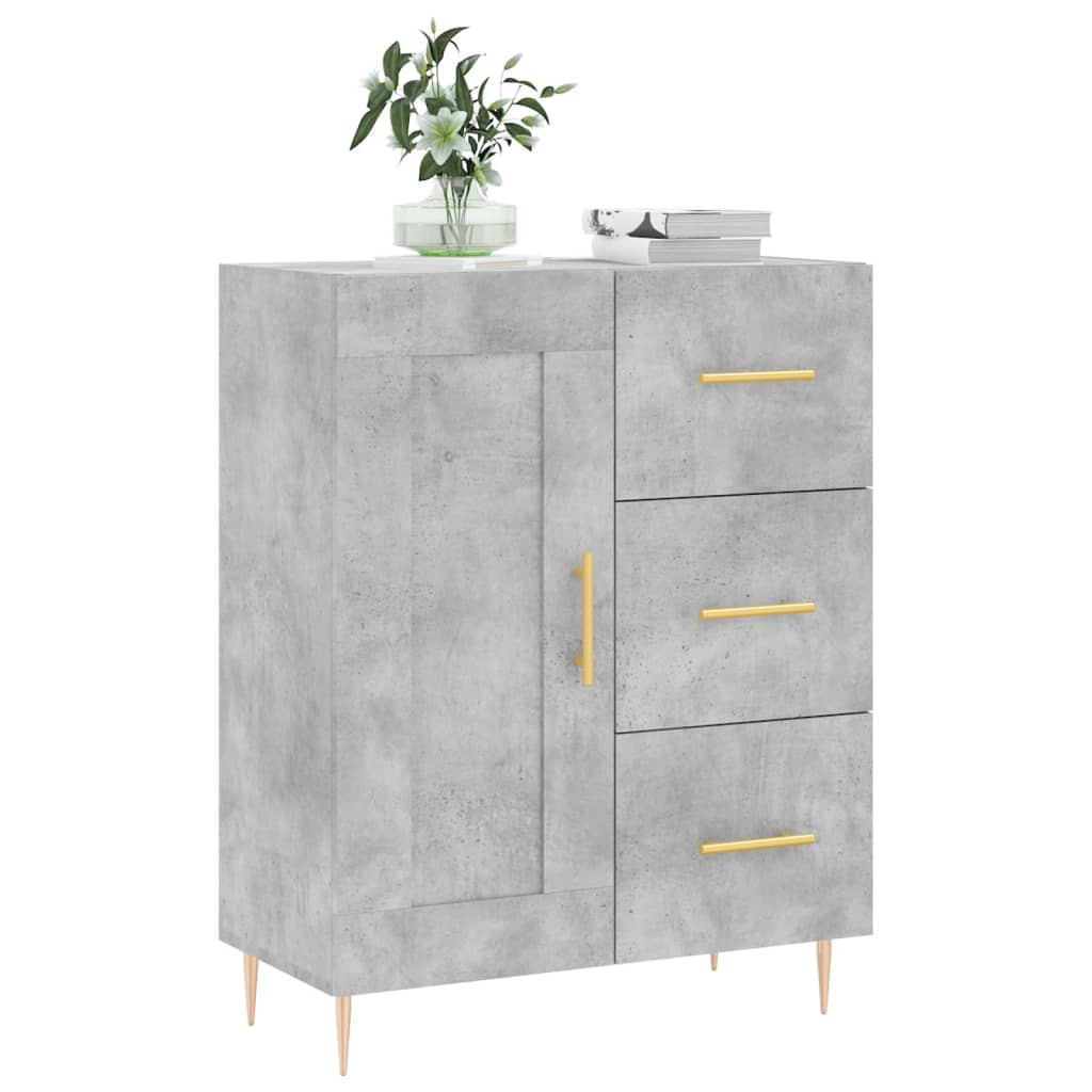 Vidaxl dressoir 69,5x34x90 cm bewerkt hout betongrijs