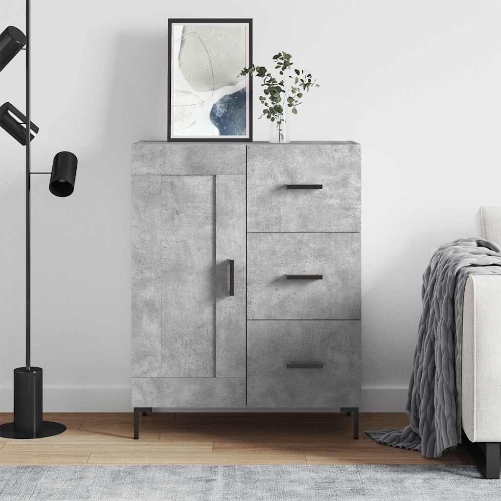 Vidaxl dressoir 69,5x34x90 cm bewerkt hout betongrijs