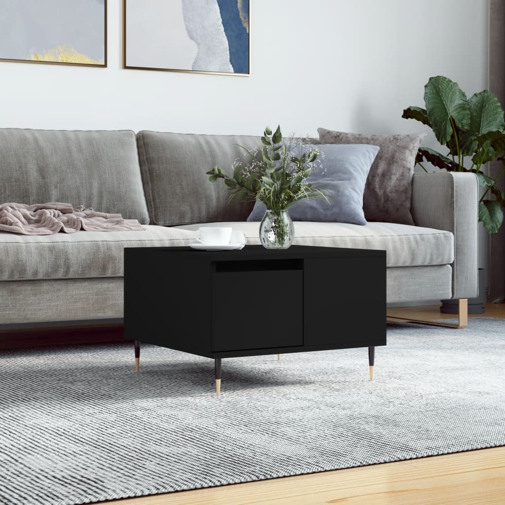 Vidaxl salontafel 55x55x36,5 cm bewerkt hout zwart