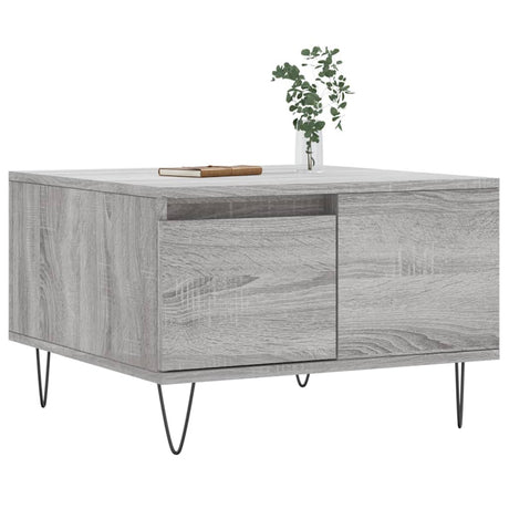 Vidaxl salontafel 55x55x36,5 cm bewerkt hout grijs sonoma eikenkleurig