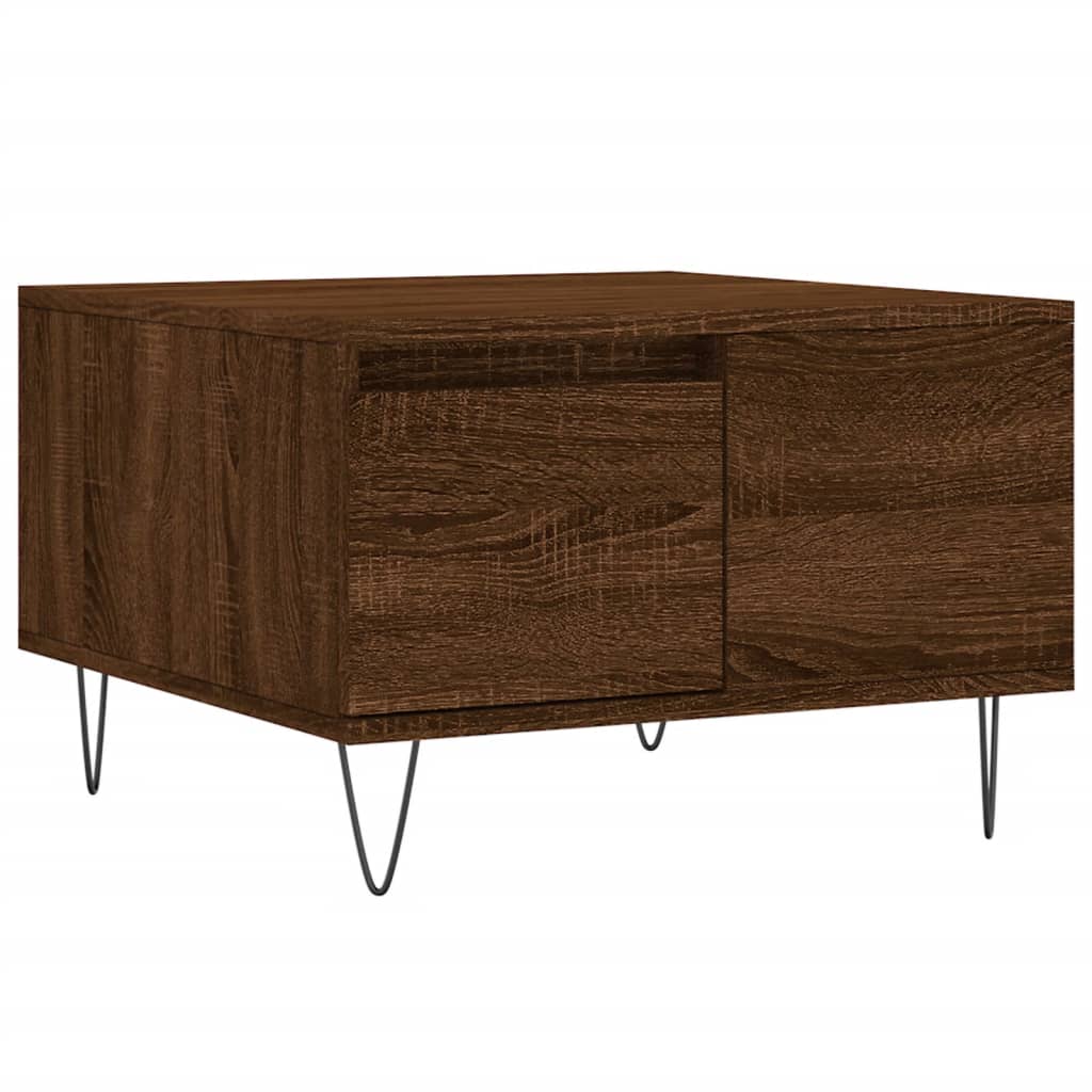 Vidaxl salontafel 55x55x36,5 cm bewerkt hout bruin eikenkleur