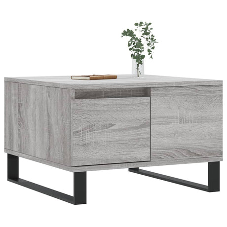 Vidaxl salontafel 55x55x36,5 cm bewerkt hout grijs sonoma eikenkleurig
