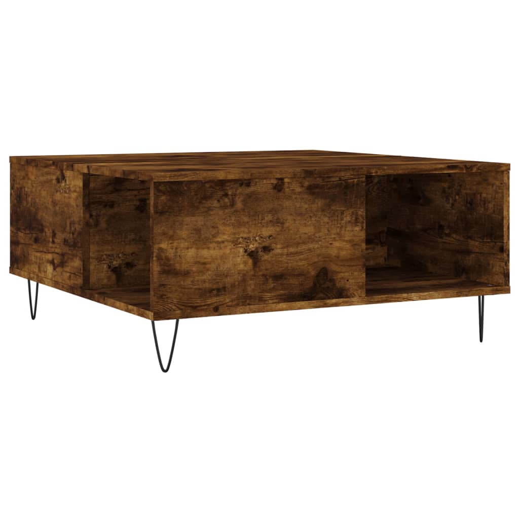 Vidaxl salontafel 80x80x36,5 cm bewerkt hout gerookt eikenkleurig