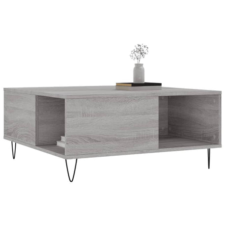 Vidaxl salontafel 80x80x36,5 cm bewerkt hout grijs sonoma eikenkleurig
