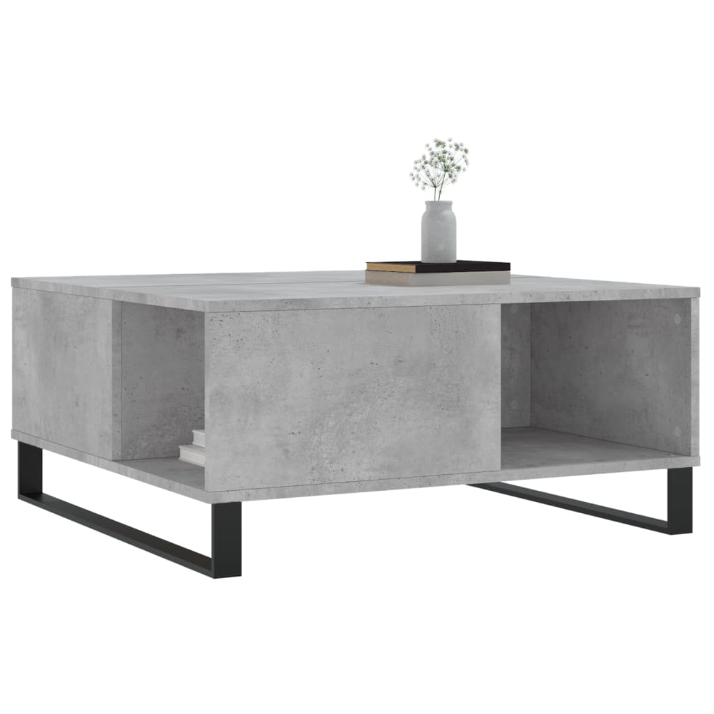 Vidaxl salontafel 80x80x36,5 cm bewerkt hout betongrijs