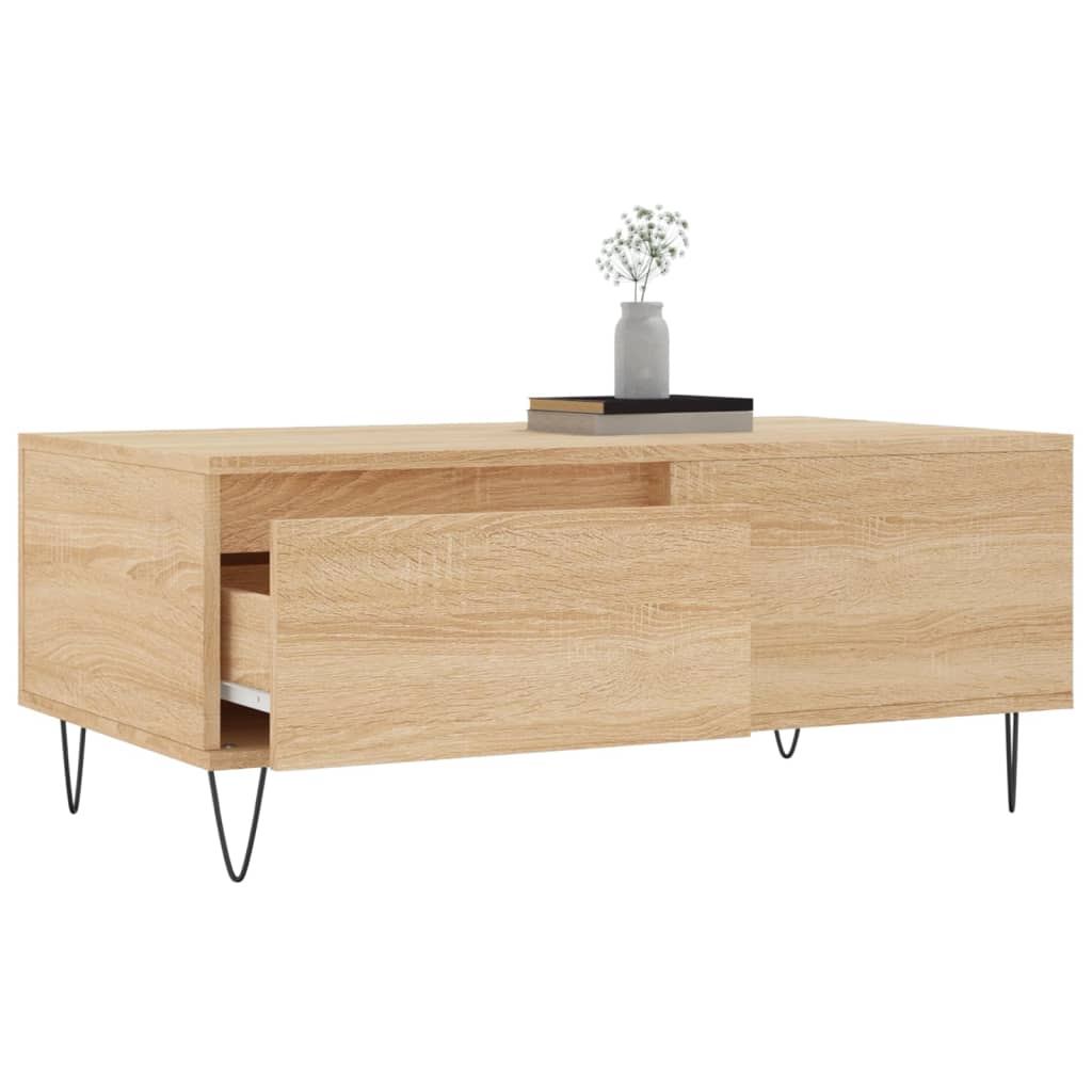 Vidaxl salontafel 90x50x36,5 cm bewerkt hout sonoma eikenkleurig