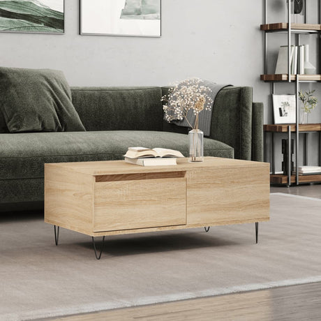 Vidaxl salontafel 90x50x36,5 cm bewerkt hout sonoma eikenkleurig