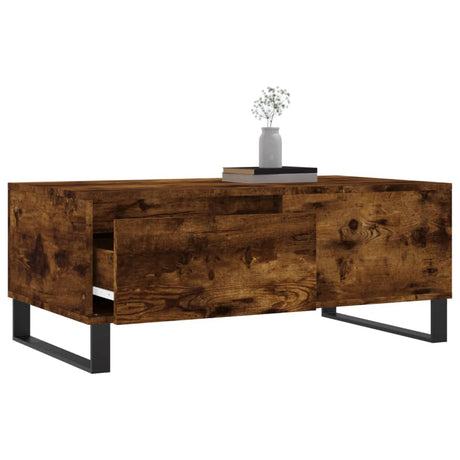 Vidaxl salontafel 90x50x36,5 cm bewerkt hout gerookt eikenkleurig