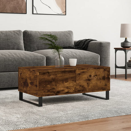 Vidaxl salontafel 90x50x36,5 cm bewerkt hout gerookt eikenkleurig