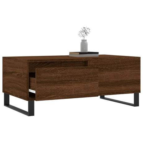 Vidaxl salontafel 90x50x36,5 cm bewerkt hout bruin eikenkleur