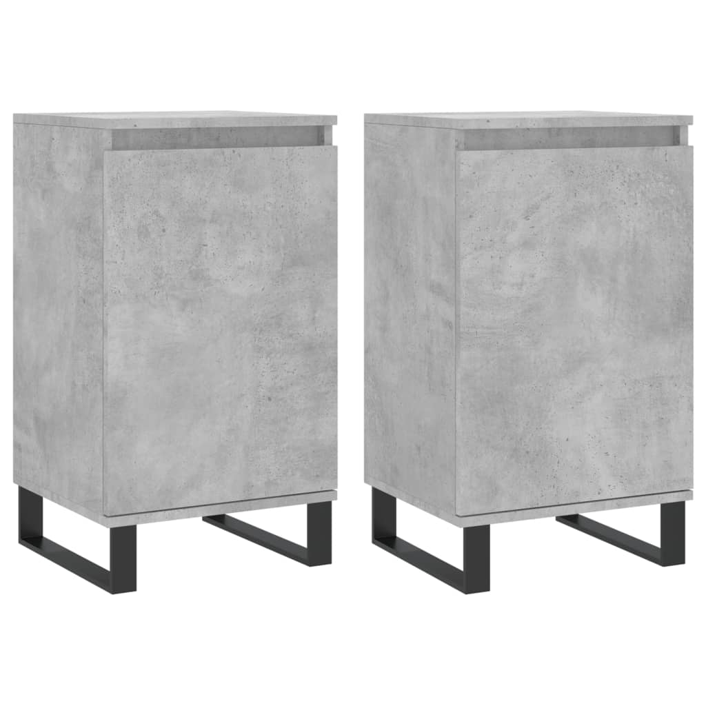 Vidaxl dressoirs 2 st 40x35x70 cm bewerkt hout betongrijs