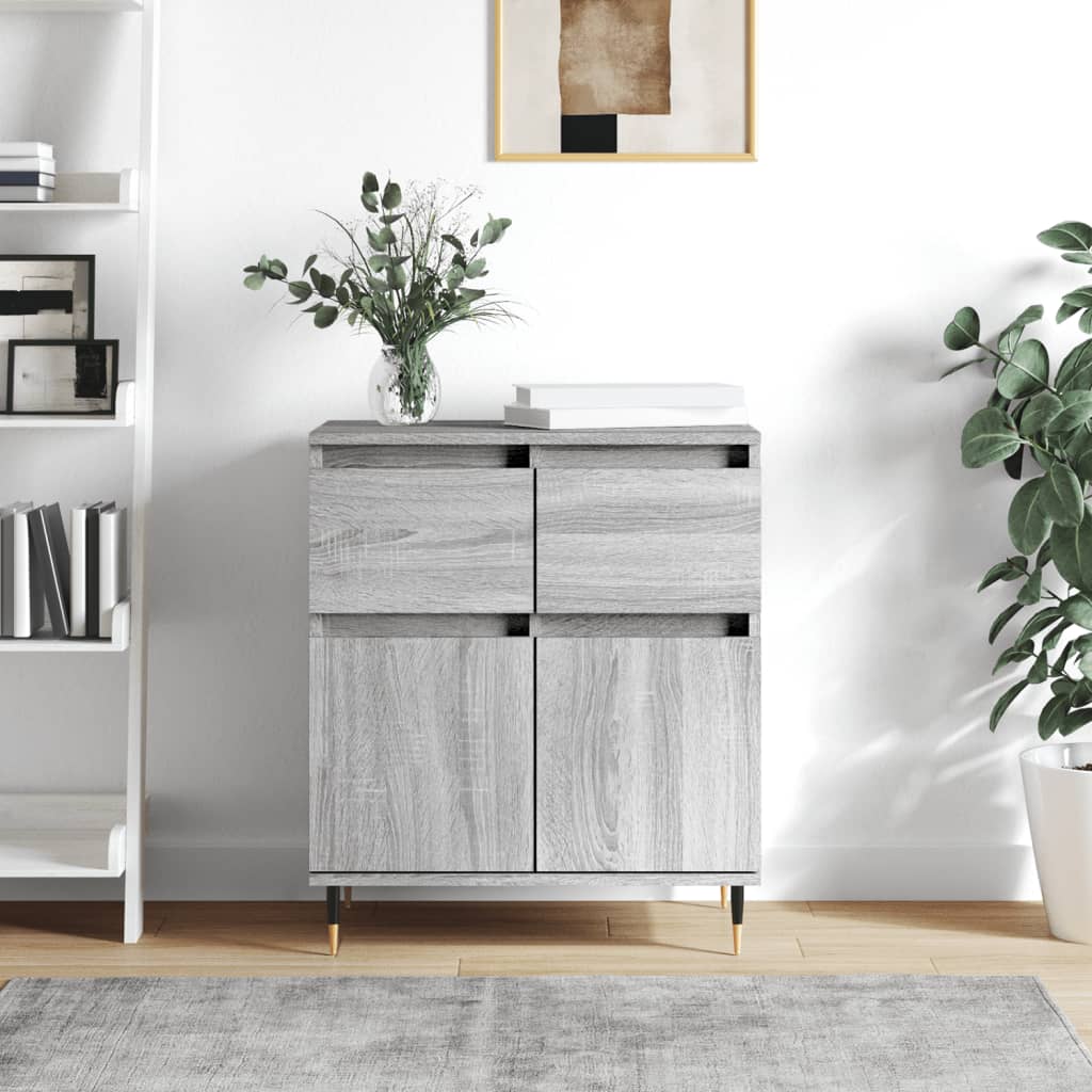 Vidaxl dressoir 60x35x70 cm bewerkt hout grijs sonoma eikenkleurig