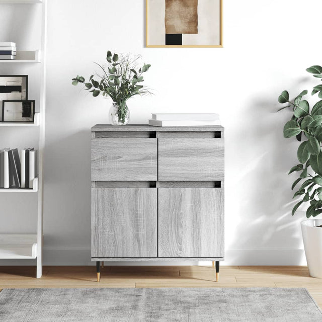 Vidaxl dressoir 60x35x70 cm bewerkt hout grijs sonoma eikenkleurig