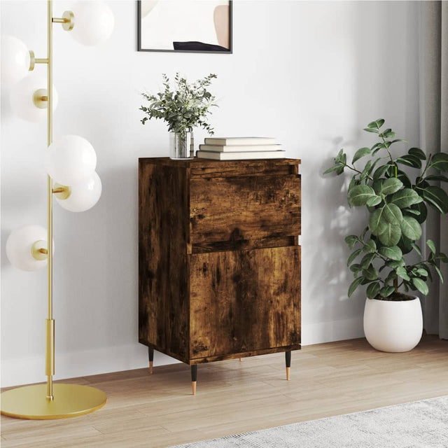 Vidaxl dressoir 40x35x70 cm bewerkt hout gerookt eikenkleurig