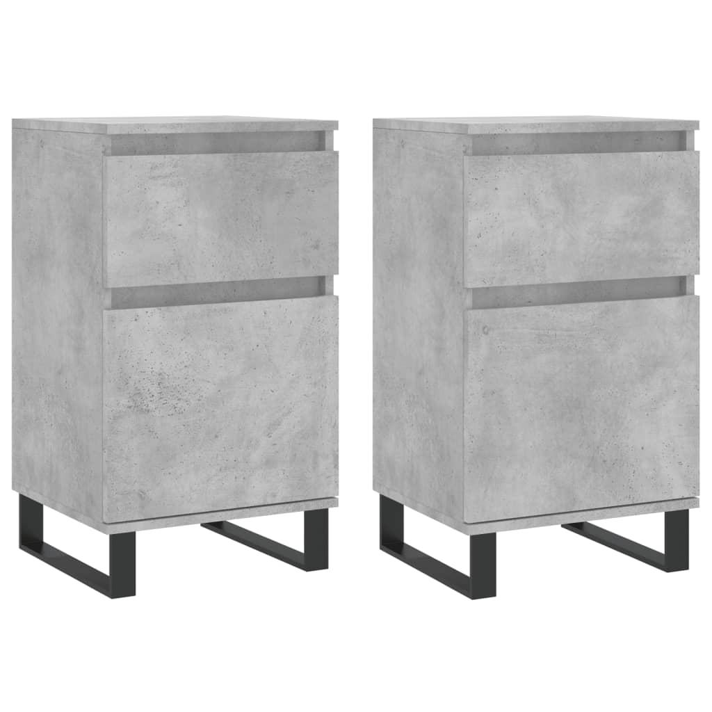 Vidaxl dressoirs 2 st 40x35x70 cm bewerkt hout betongrijs