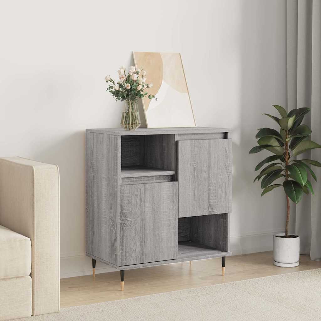 Vidaxl dressoir 60x35x70 cm bewerkt hout grijs sonoma eikenkleurig
