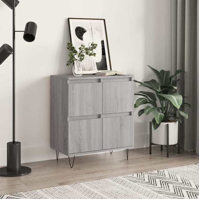 Vidaxl dressoir 60x35x70 cm bewerkt hout grijs sonoma eikenkleurig