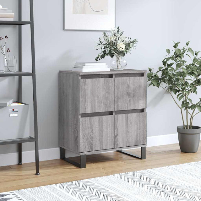 Vidaxl dressoir 60x35x70 cm bewerkt hout grijs sonoma eikenkleurig