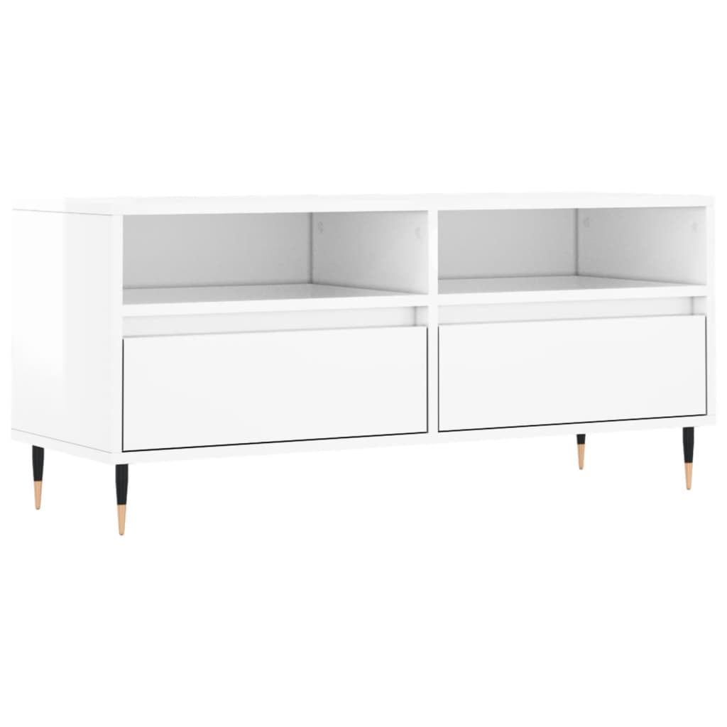 Vidaxl tv-meubel 100x34,5x44,5 cm bewerkt hout hoogglans wit