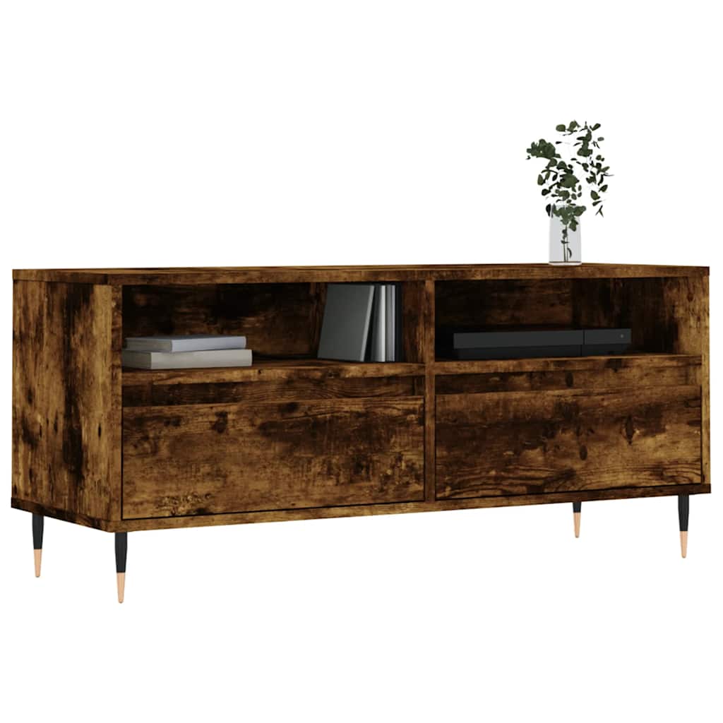 Vidaxl tv-meubel 100x34,5x44,5 cm bewerkt hout gerookt eikenkleurig
