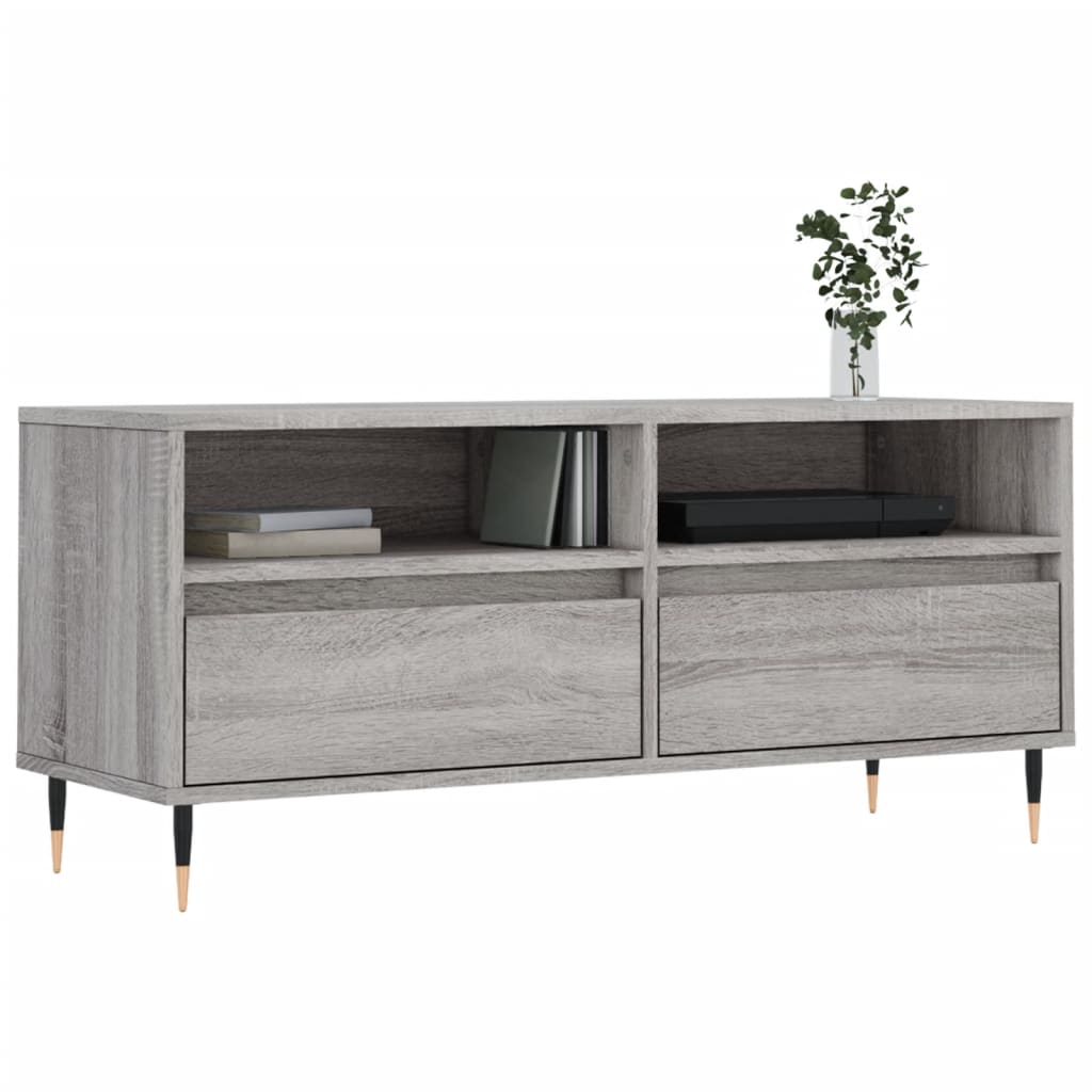 Vidaxl tv-meubel 100x34,5x44,5 cm bewerkt hout grijs sonoma eikenkleur