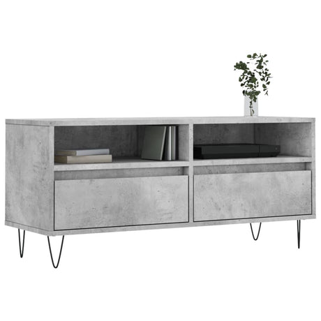 Vidaxl tv-meubel 100x34,5x44,5 cm bewerkt hout betongrijs