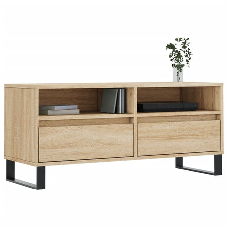 Vidaxl tv-meubel 100x34,5x44,5 cm bewerkt hout sonoma eikenkleurig