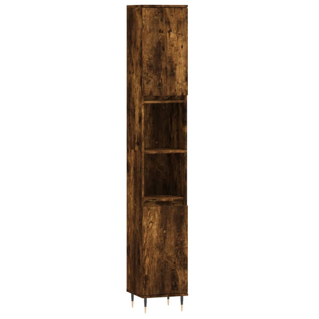 Vidaxl badkamerkast 30x30x190 cm bewerkt hout gerookt eikenkleurig