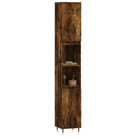 Vidaxl badkamerkast 30x30x190 cm bewerkt hout gerookt eikenkleurig