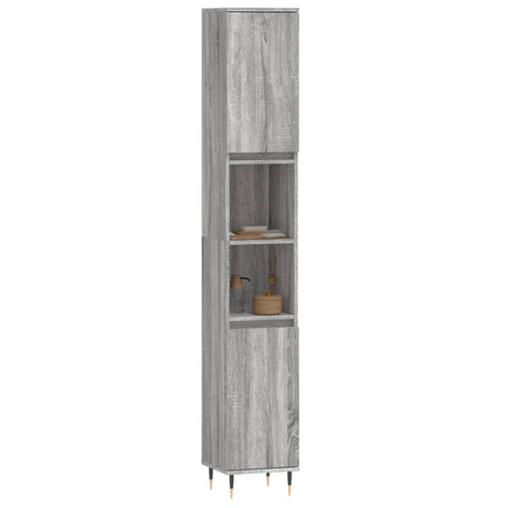 Vidaxl badkamerkast 30x30x190 cm bewerkt hout grijs sonoma eikenkleur